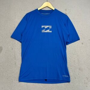 Billabong Submersibles Rash Guard Mens S Blue Short Sleeve Swim Shirt UV Surf